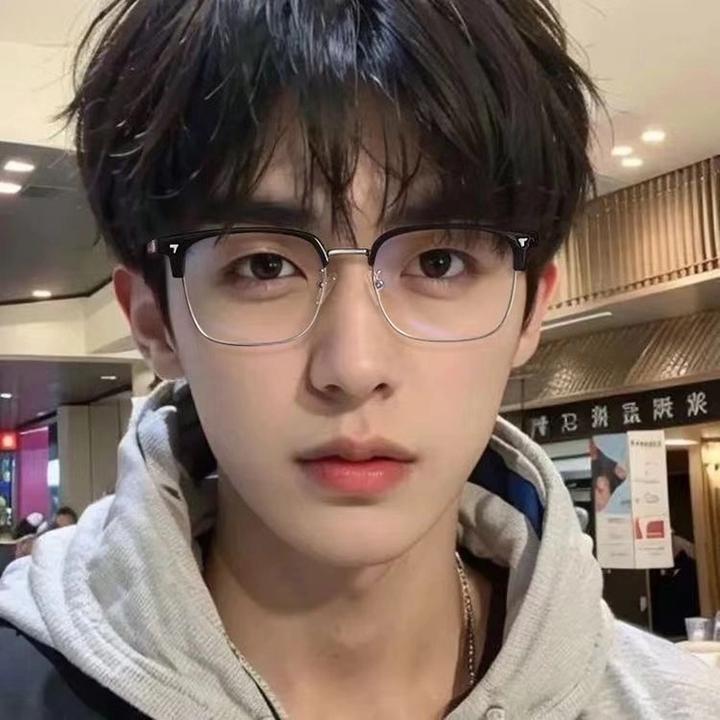 超轻理工男半框近视眼镜男可配有度数斯文痞帅大脸金丝眼睛框镜架