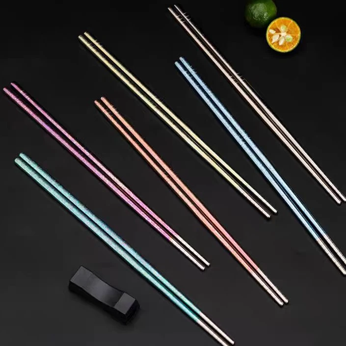 贵妇用的钛筷子纯钛高档家用金属防滑防霉全方筷子
