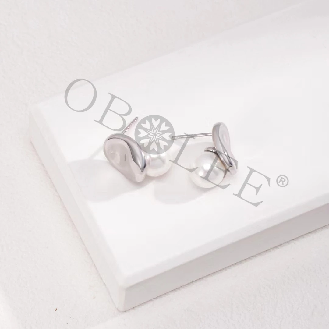 925银仿珍珠耳饰 925纯银贝珠耳环素款时尚简约经典轻奢ins设计师