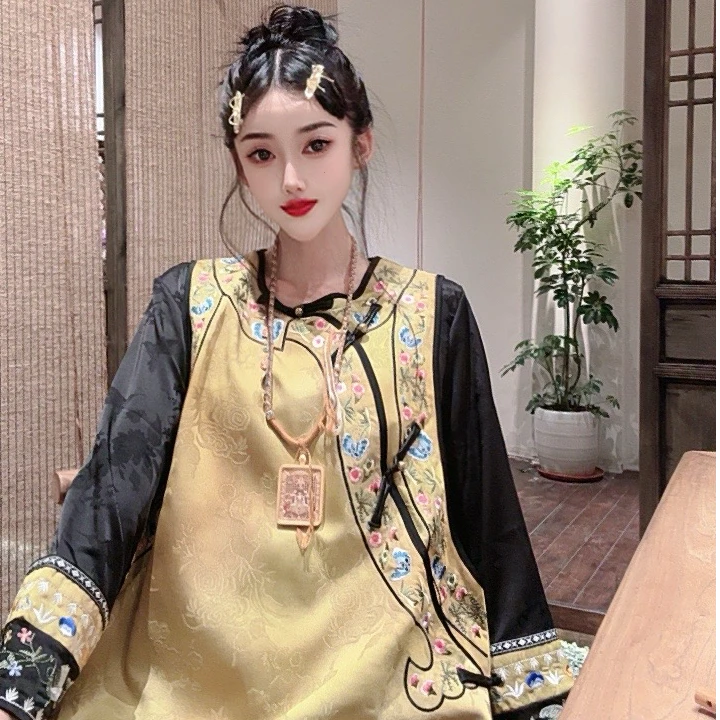 （知否.云霓）国风新中式返潮复古宽松显瘦刺绣秋季新款女装上衣裙