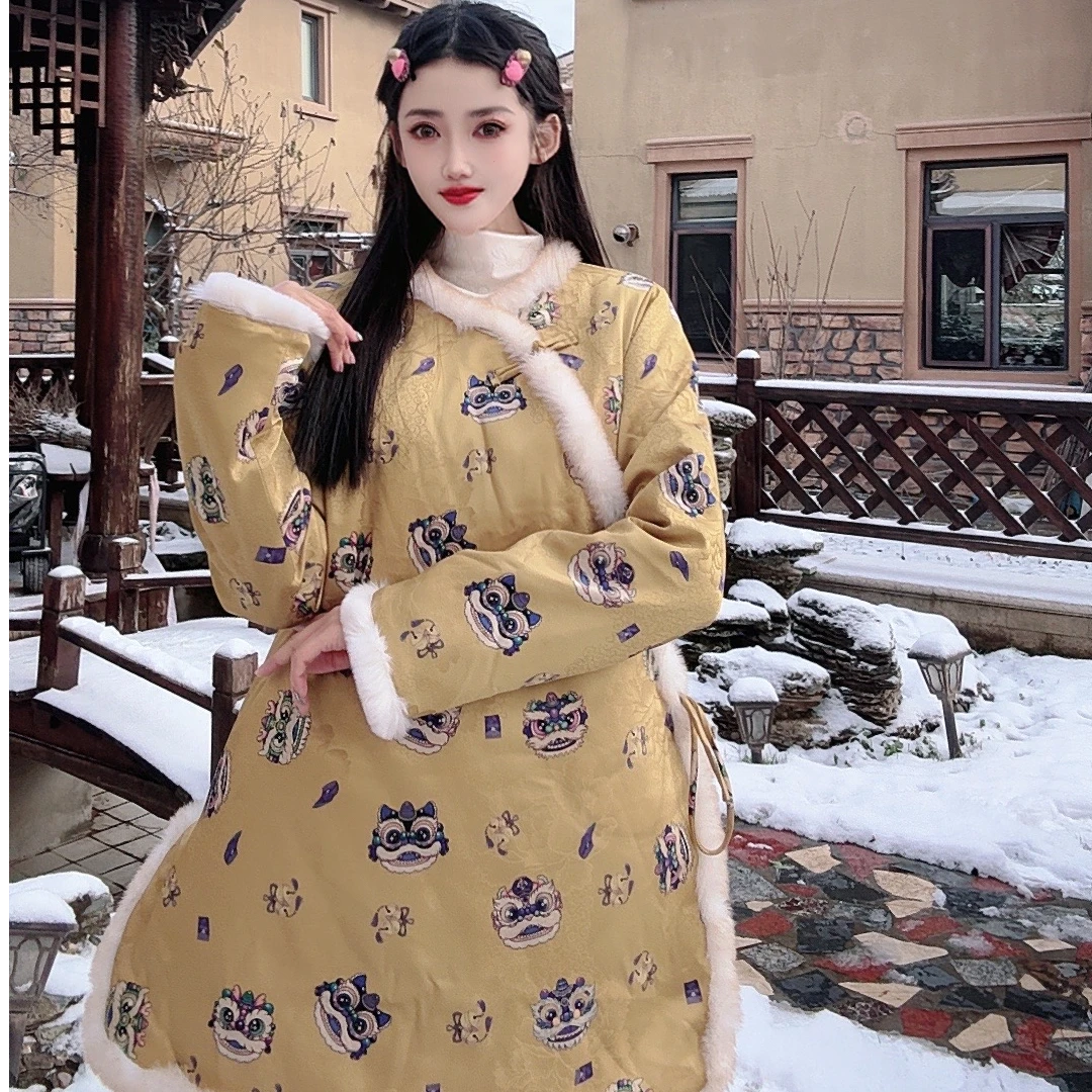 （知否.醒狮黄｝国风新中式显瘦百搭棉服保暖红人上新女装上衣裙