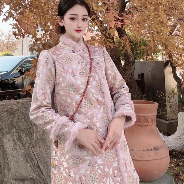 （知否.祥瑞貂毛｝国风新中式显瘦百搭旗袍裙气质红人上新上衣裙