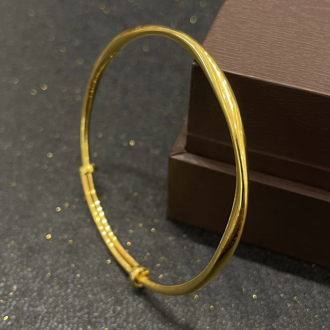 水贝国潮黄金珠宝【足金999莫比乌斯手镯】百搭素款轻奢窄版时尚