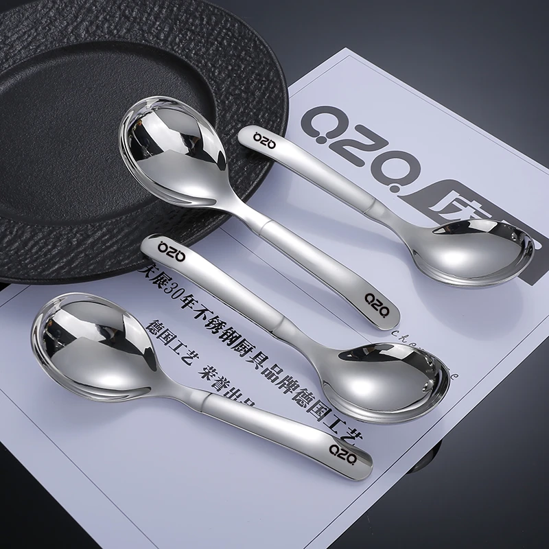 【六支装】304不锈钢嘟嘟勺子家用长柄创意饺子勺汤匙不锈钢