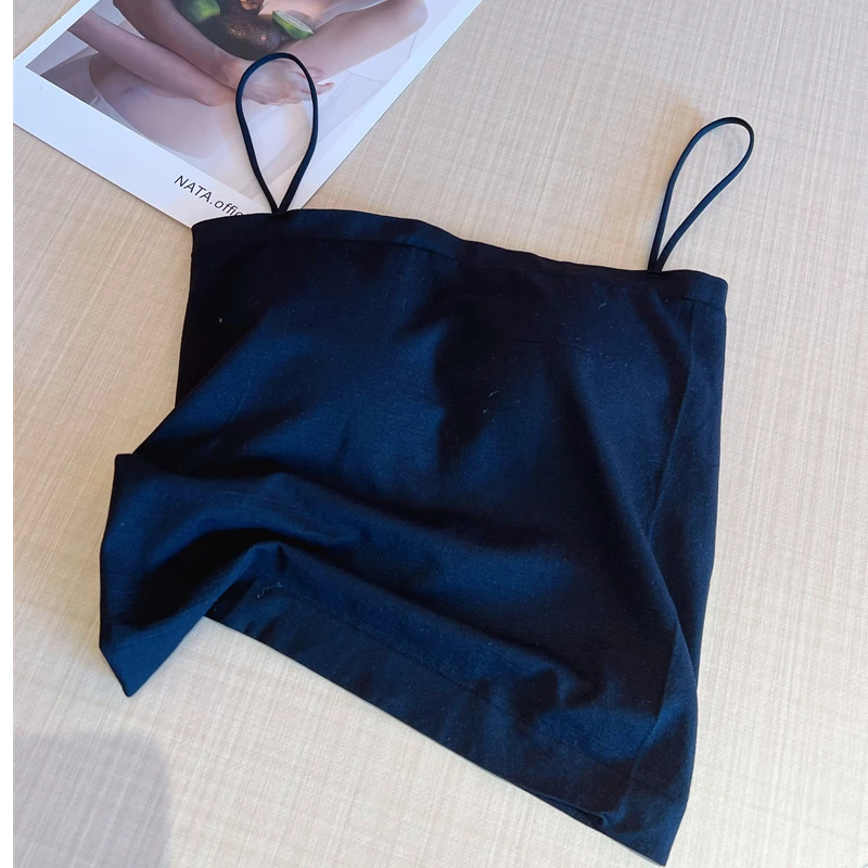 法式小吊带背心女2025秋季文胸一体内衣带胸垫内搭打底抹胸上衣