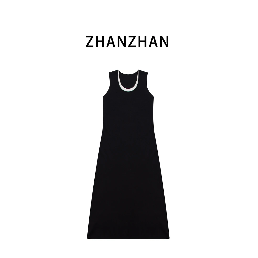 ZHANZHAN 「莫斯科雪夜」极简撞色廓形连衣裙 ZZQ0152
