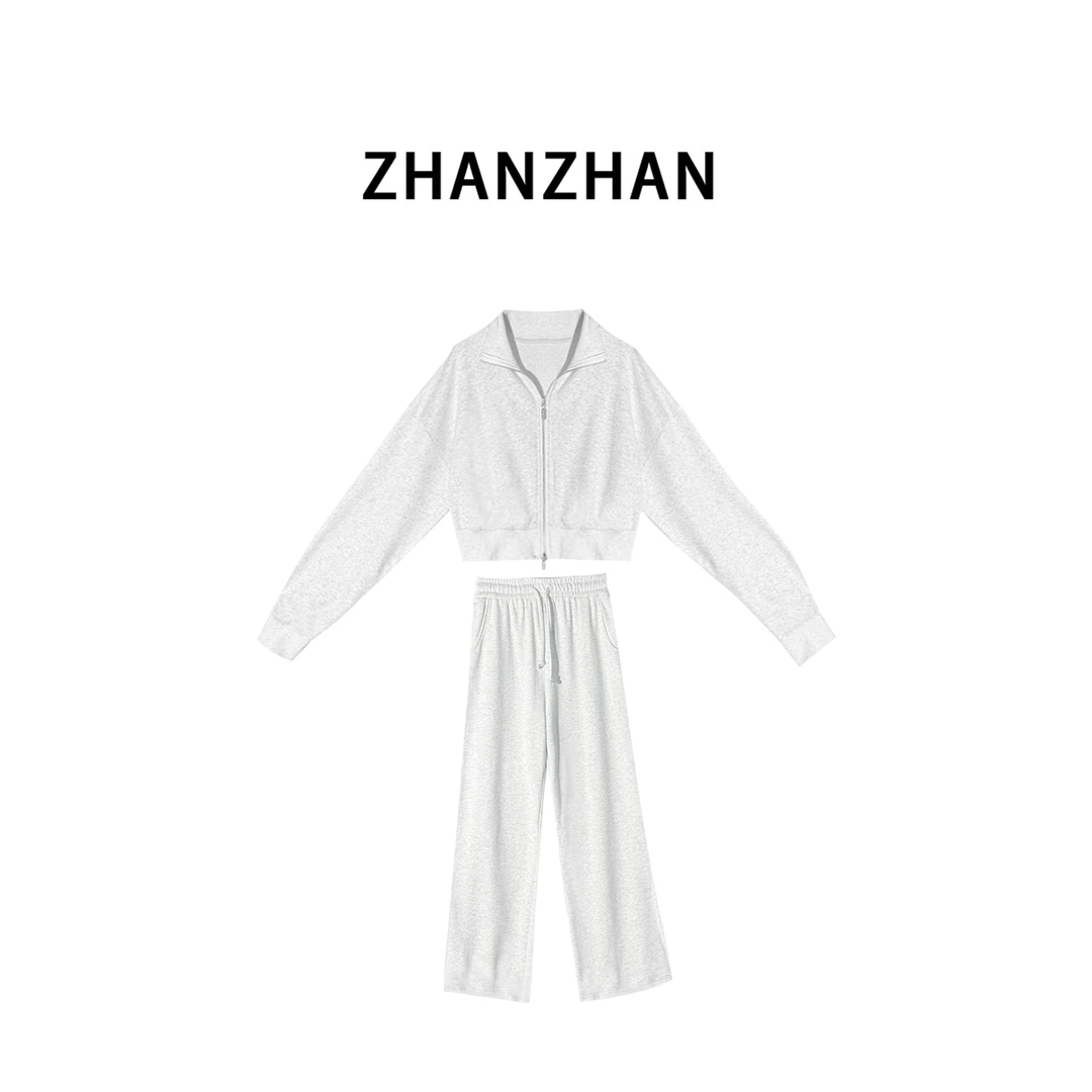 ZHANZHAN早秋新款圆领套头款卫衣套装70801