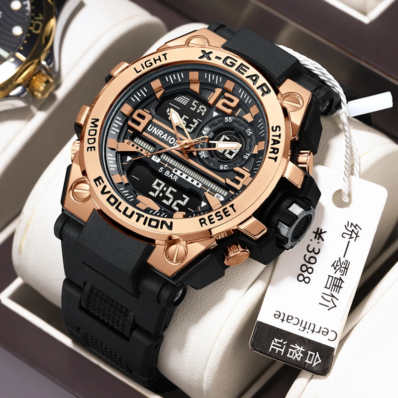 O新款战术男士多功能高中生手表夜光防水外贸潮运动户外电子手表2