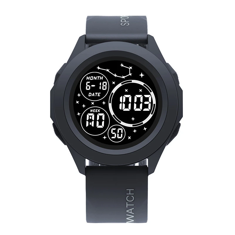 网红男士户外运动电子手表男学生青少年防水LED数字多功能中学生2