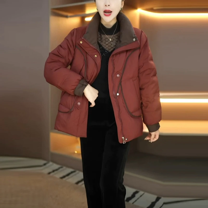 免洗保暖羽绒服女士2024冬季新款时尚洋气质大码女装显瘦加厚外套