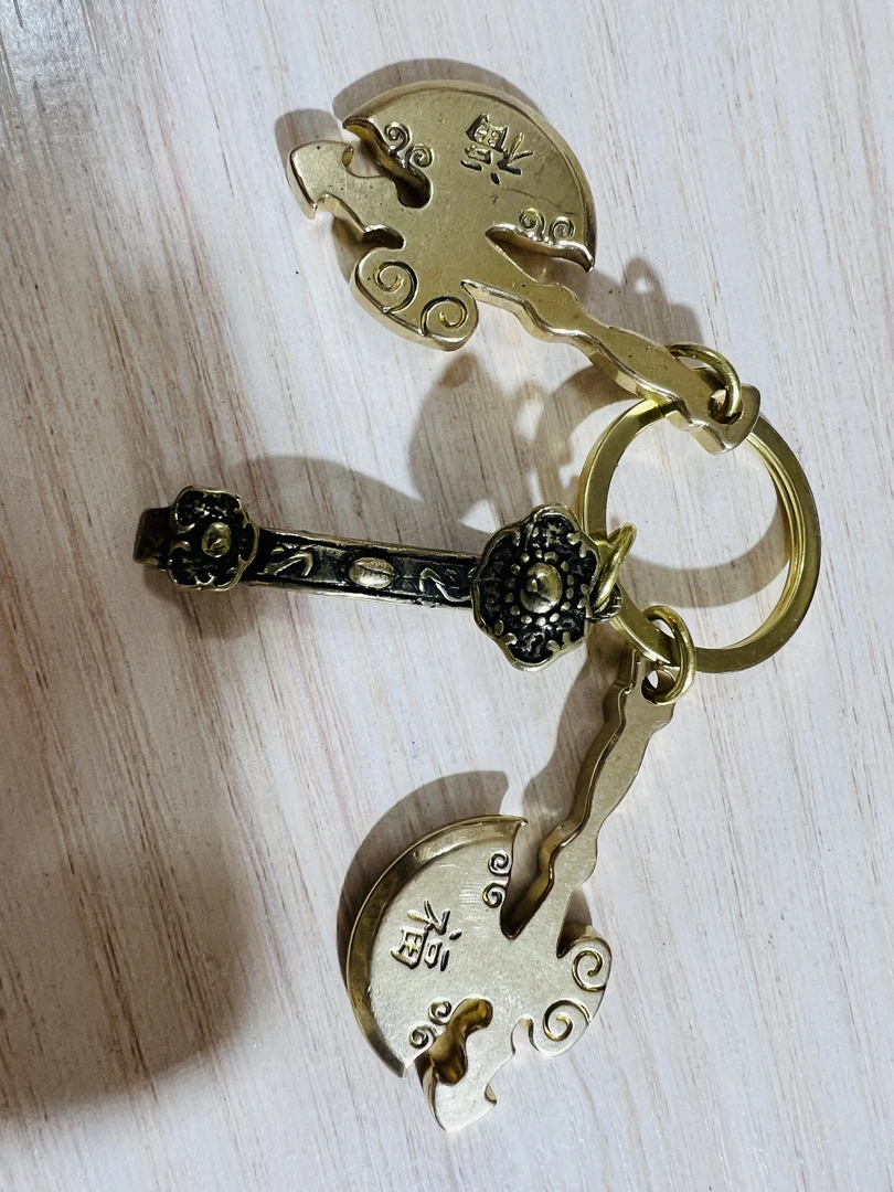 铜钥匙扣 三件套 铜