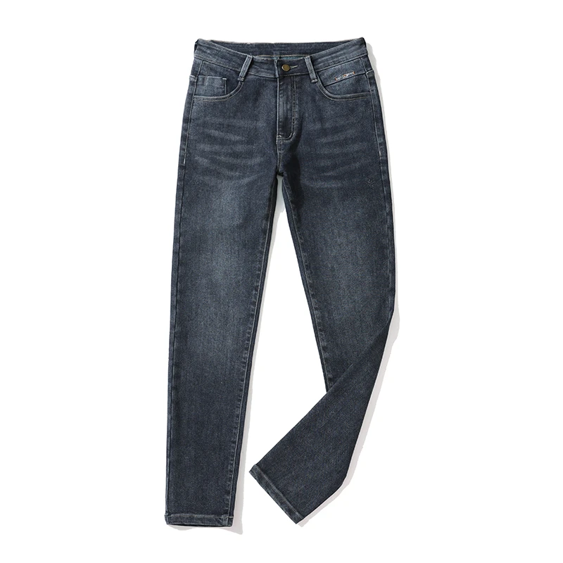 2024新款春秋季纯黑色男士牛仔裤直筒修身长裤厚款休闲百搭弹力裤