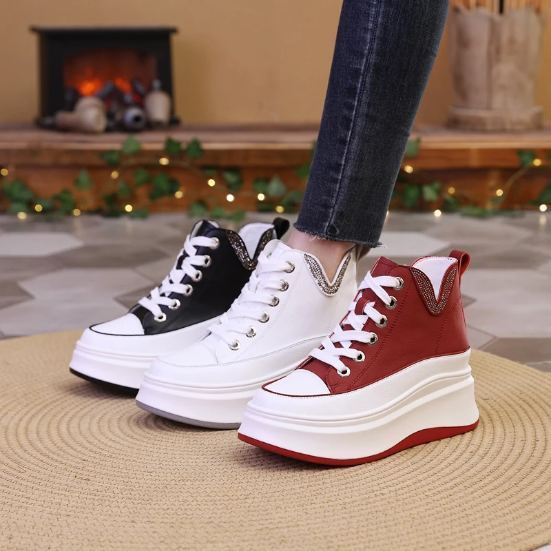 8556小白鞋女2024秋季新款高帮运动休闲鞋板鞋时尚百搭女鞋子正品