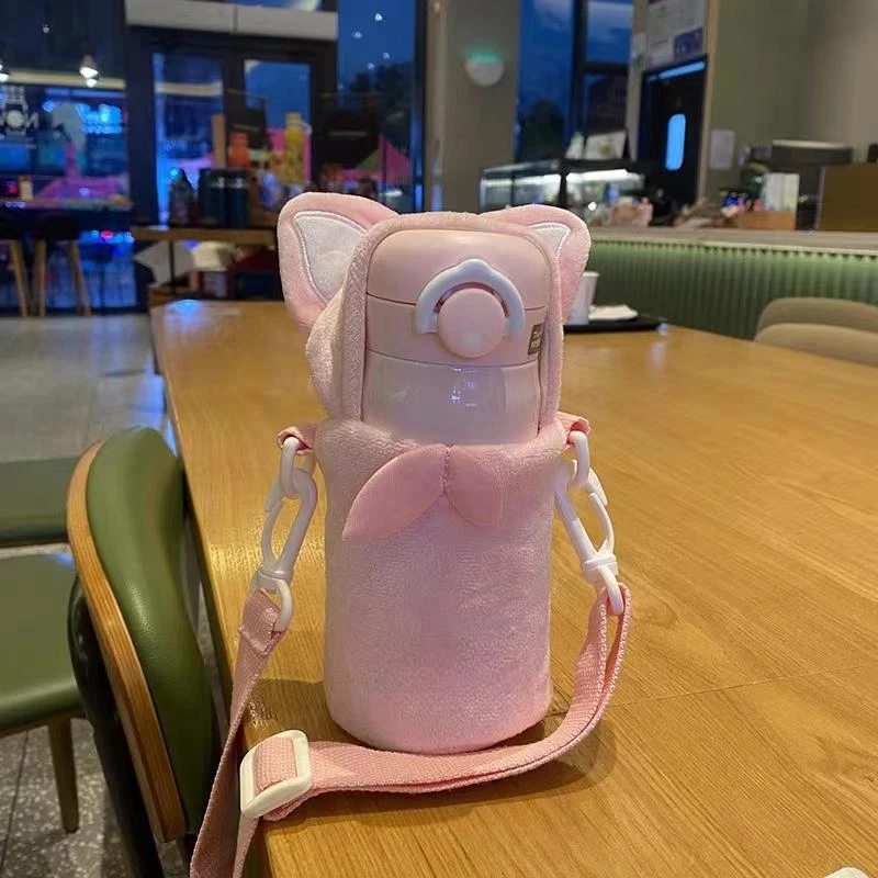 SF0228 合作款粉色猪不锈钢保温杯带杯套