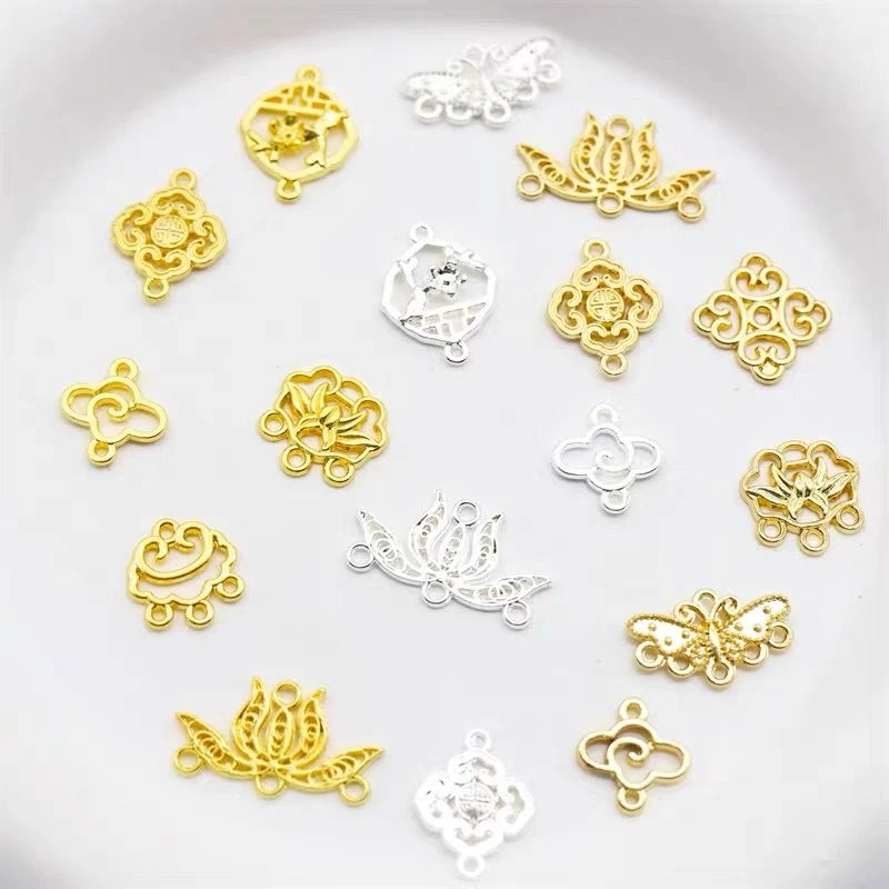 混款保色合金多孔吊片diy古风发簪步摇流苏吊牌饰品配件材料