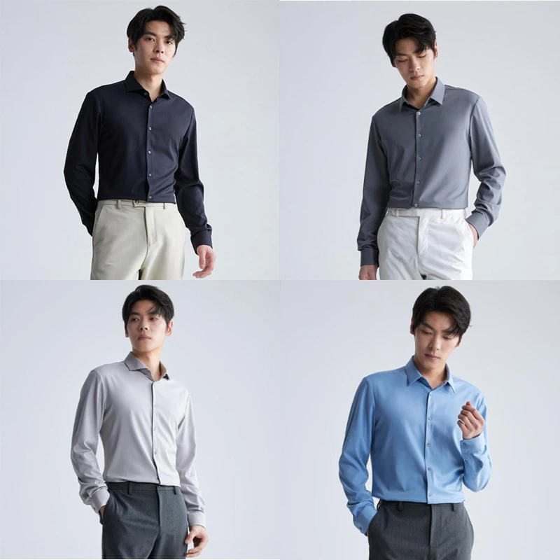 【莫代尔棉】利郎2024年专柜衬衣新款竹纤维面料吸湿柔顺修身时尚