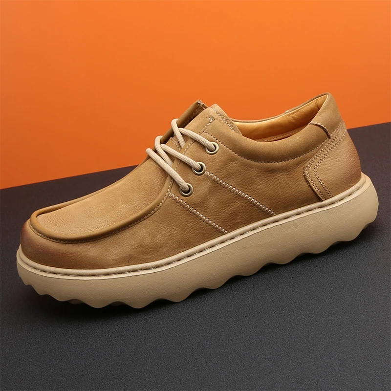 真皮软底软面牛皮男鞋低帮工装鞋2025秋季新款复古休闲皮鞋男潮鞋