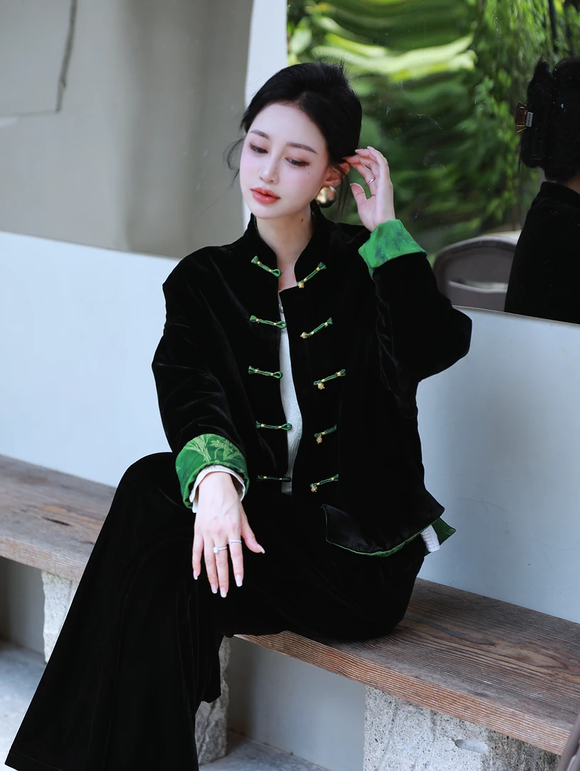 《晶晶定制》冬季新中式百搭加厚保暖立领高级气质棉服 2563