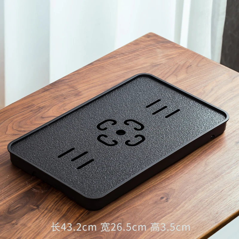 顾竹复古轻奢泡茶盘干泡台盘家用沥水日式简约1-2小型长方形茶台