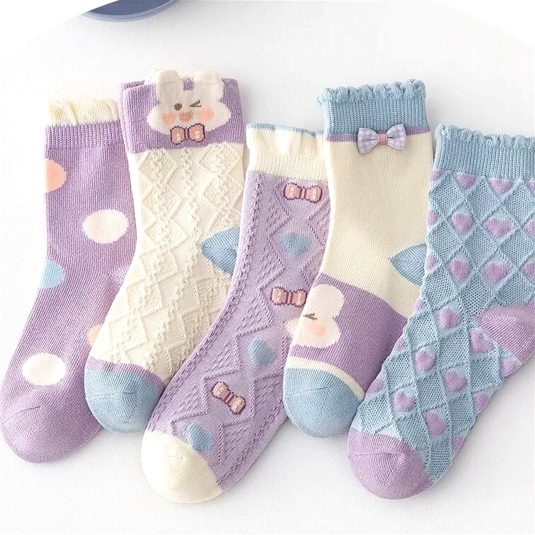 女童袜子春秋冬无骨缝中长筒袜韩版可爱公主袜中大童百搭少女潮流