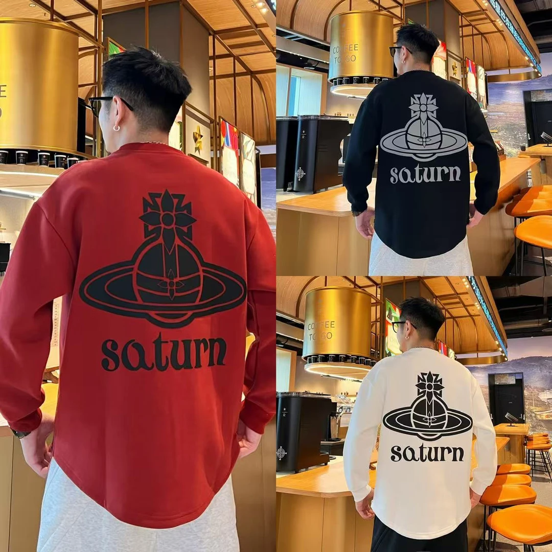 简约休闲百搭时尚宽松男士2024秋冬新款加厚字母印花设计感卫衣