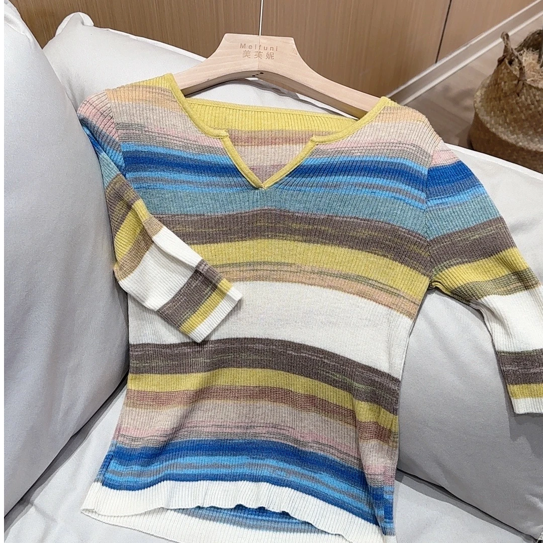 2024新款韩版显瘦夏季高品质宽松复古设计感针织衫18