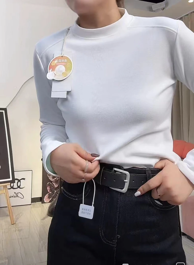 【代莹优选】2315韩系正肩小立领打底衫T恤