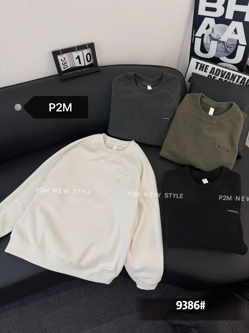 【代莹优选】9386新款高密糯米绒卫衣秋冬季蓄热锁温抗静男长袖