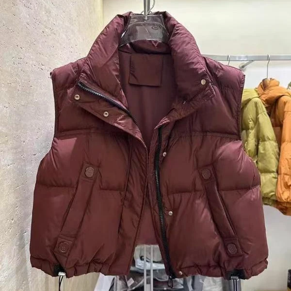 靓衣坊  冬季羽绒服马甲厚款抽绳