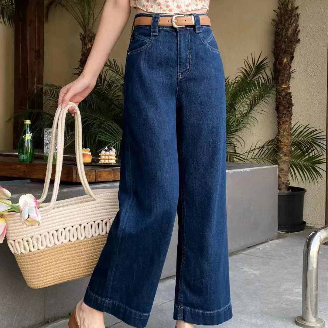 靓衣坊  九分牛仔筒裤高腰时尚173