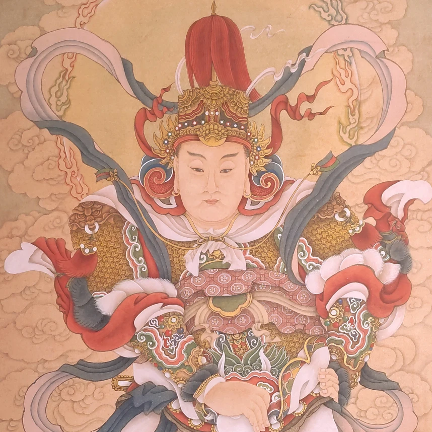 【国画工笔视频课程】韦陀40x80cm附送A3高清彩图打印底稿