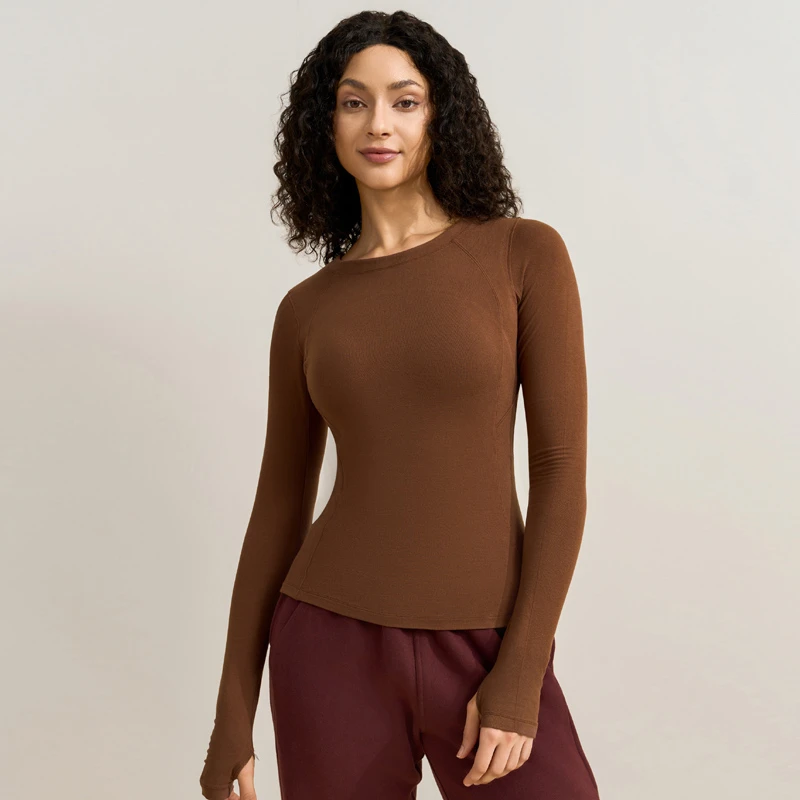 BILABO/彼拉博F-692显瘦瑜伽紧身修身圆领秋冬长袖