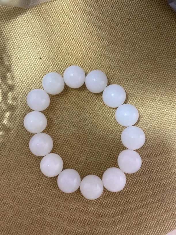 新疆于田白玉卡16手串