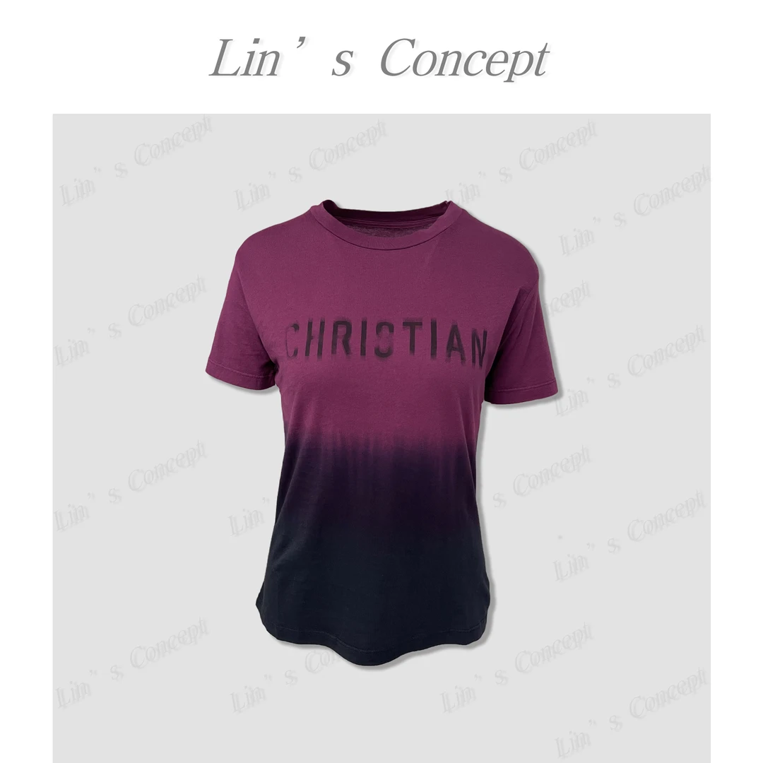 【Lin's concept】简约轻奢时尚款紫色圆领T恤DL525X1502