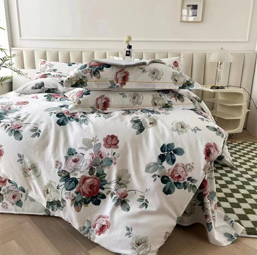 赫莲娜/100%纯棉床单被套软舒服亲肤透气印花单人斜纹大床