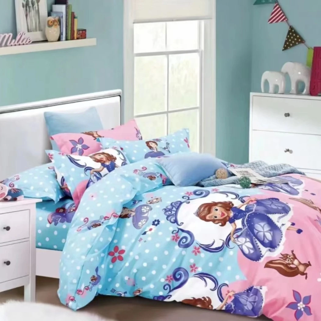 公主/100%纯棉床单被套软舒服亲肤透气印花单人斜纹大床