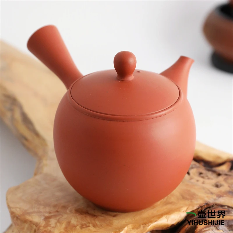 常滑烧急须 弘二 朱泥 丸 250ml 纯手工日式侧把陶茶壶 现货