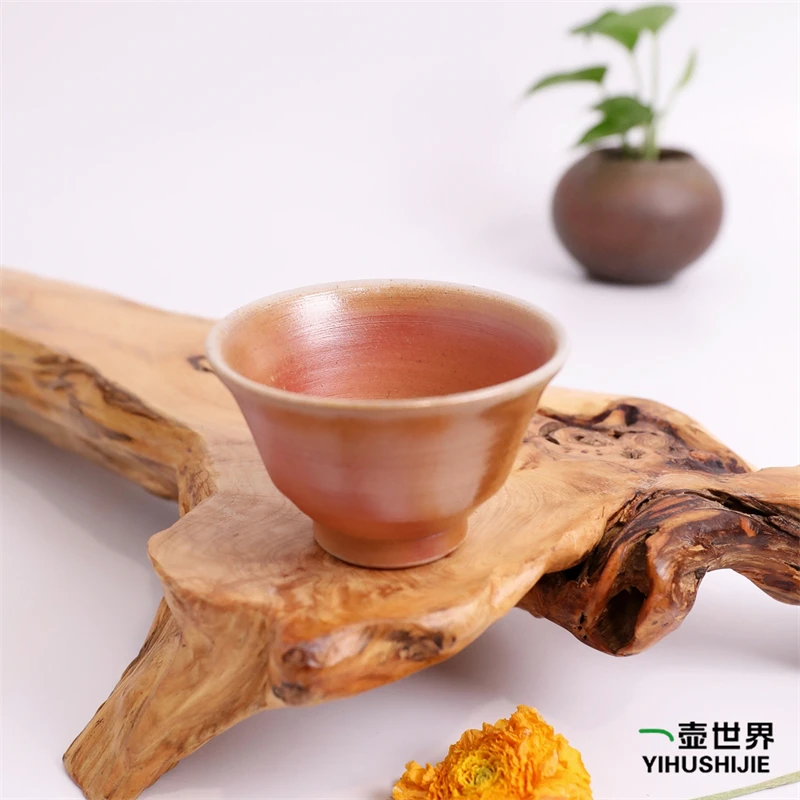 常滑烧汤吞中川贵了复古陶瓷柴烧杯-1纯手工日式陶茶杯主人杯水杯