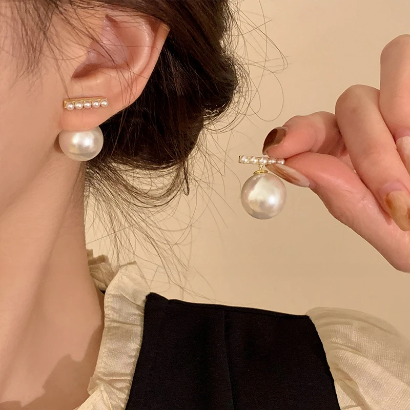 合金耳饰 贝珠耳钉女小众设计感个性ins时尚精致复古法式优雅温柔