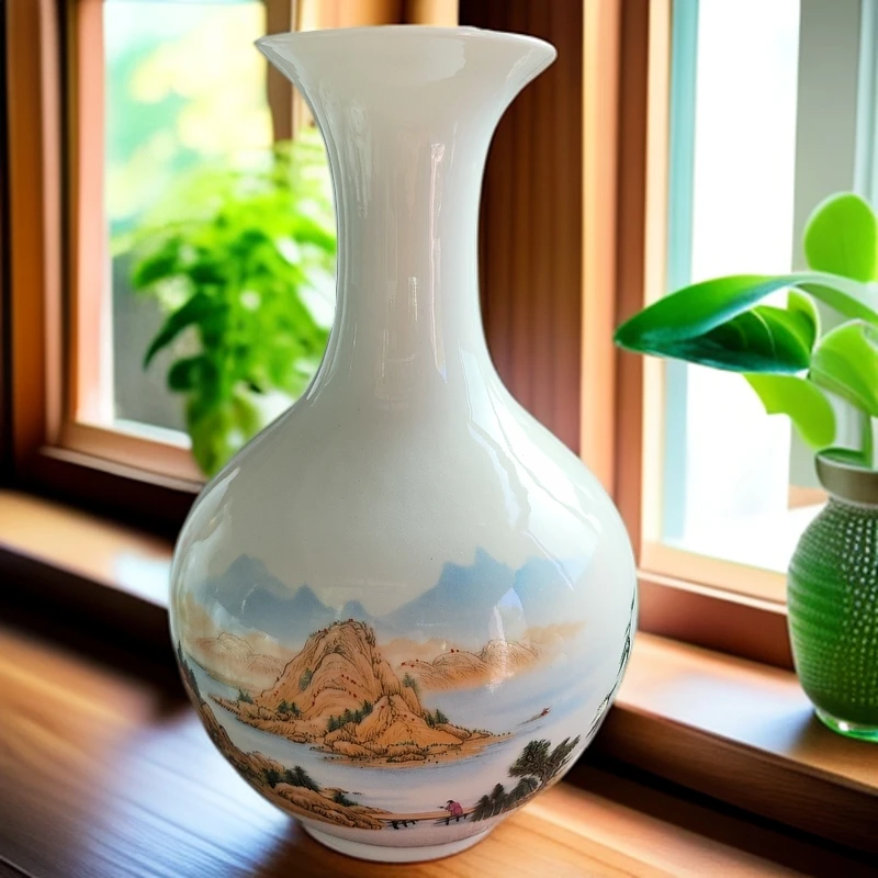 景德镇陶瓷器薄胎花瓶家居装饰工艺品摆件厂家批发