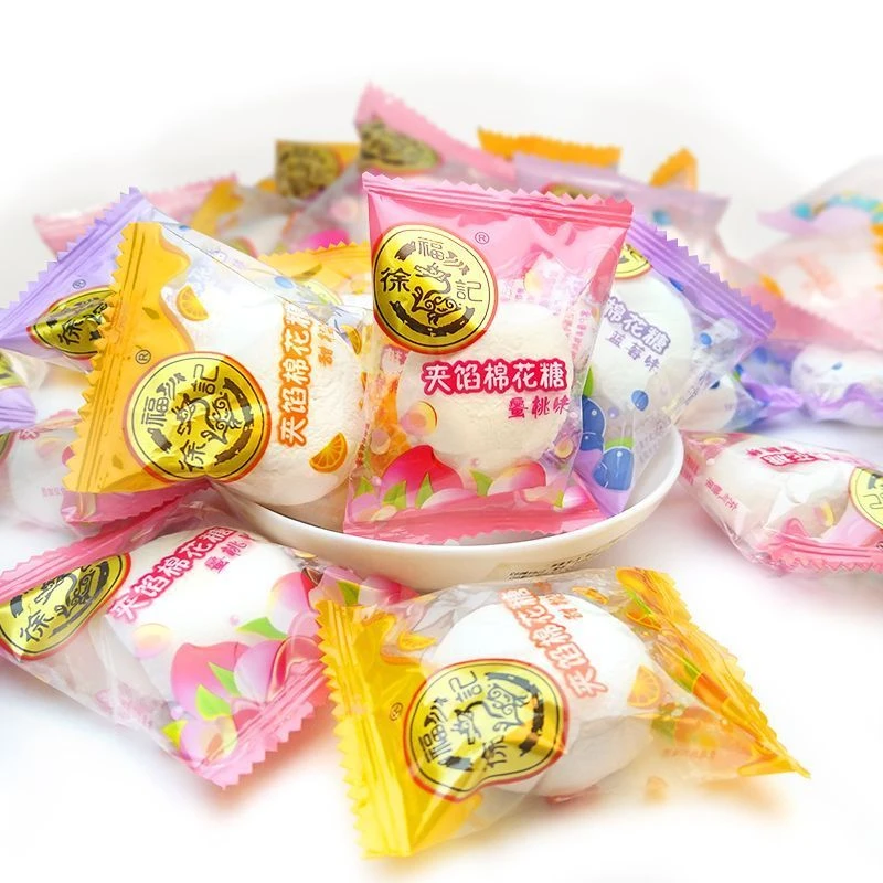 徐福记喜字夹馅棉花糖水果味夹心爆浆软糖结婚喜糖新年糖年货批发