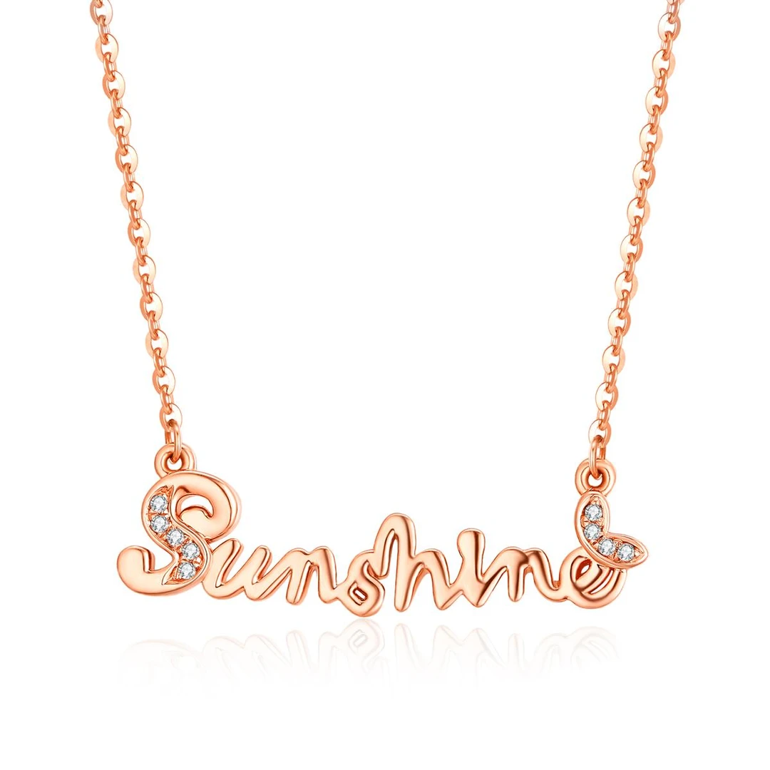 Sunshine 项链 18k金+镶钻简约百搭时尚  C00439