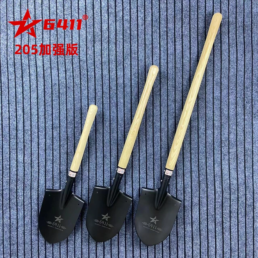 205工兵铲加强版淬火车载户外多功能木柄兵工铲应急救援园艺垂钓