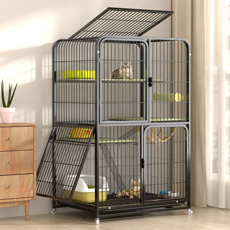 猫笼子家用室内超大自由空间带厕所一体双层猫别墅猫窝猫舍猫咪笼
