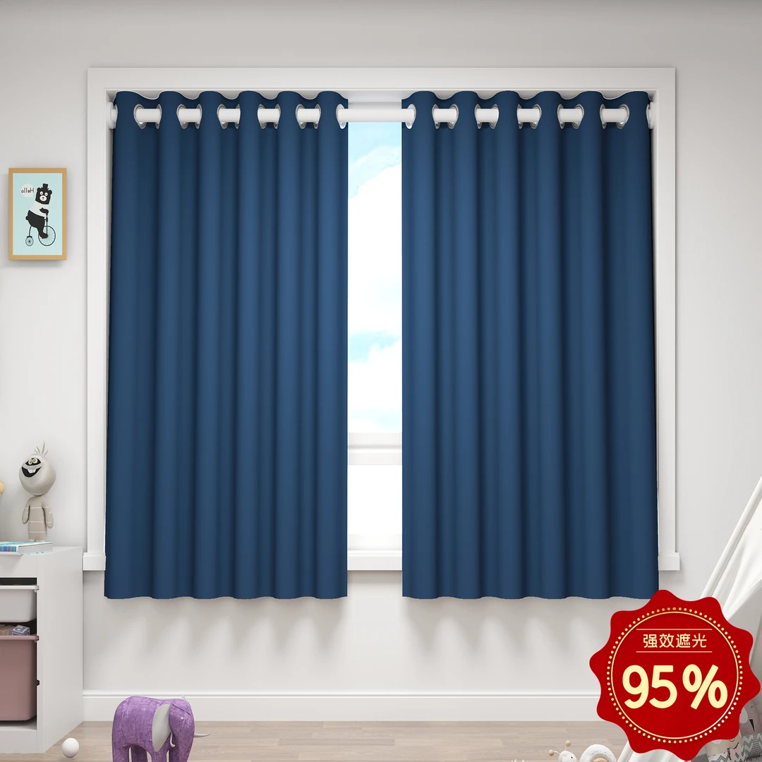 小窗户短窗帘免打孔安装一整套简易出租房卧室飘窗遮光帘