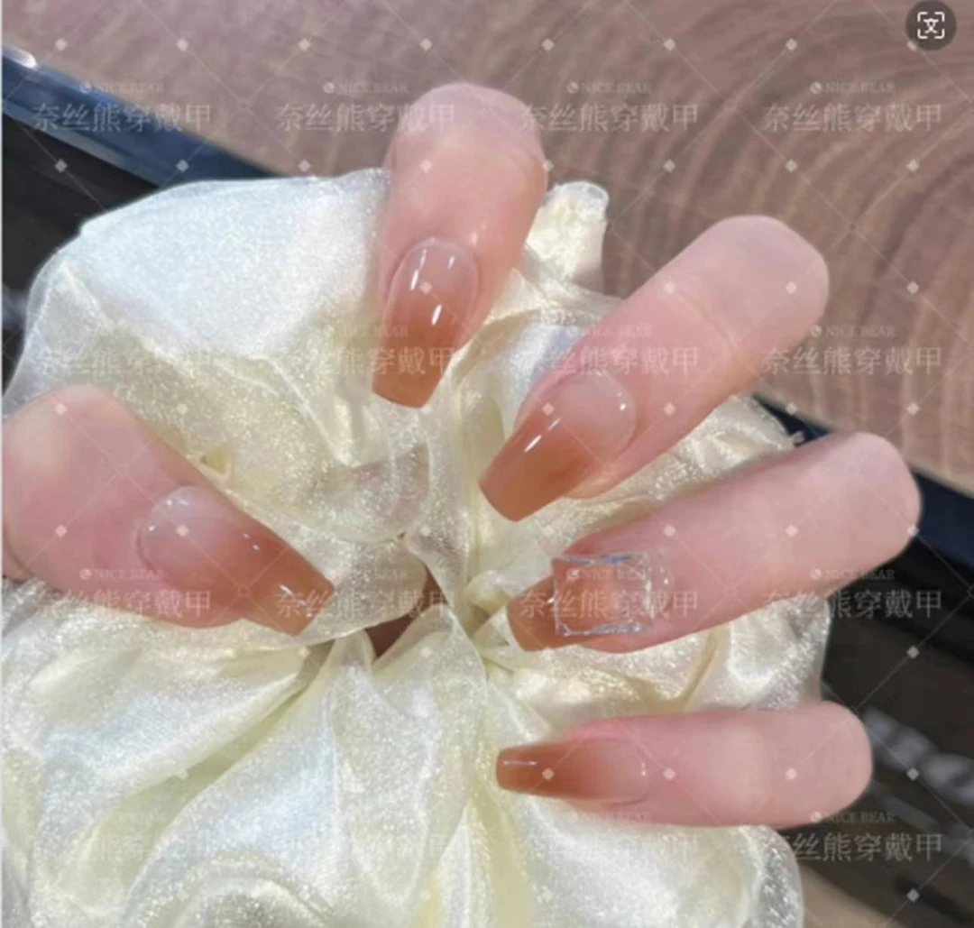 【太妃方糖】巨显白脏橘色猫眼可拆卸纯手工穿戴甲美甲贴片萤火