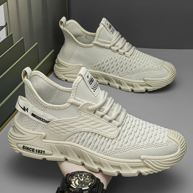 双星男鞋夏季透气薄款新款休闲网面飞织网鞋轻便软底运动跑步潮鞋