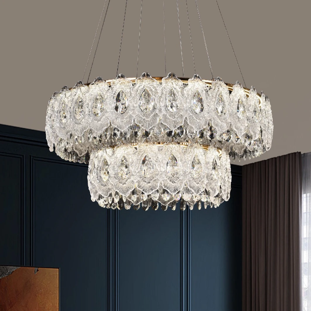 轻奢现代极简法式浪漫定制简欧风格别墅家装客厅餐厅卧室水晶吊灯