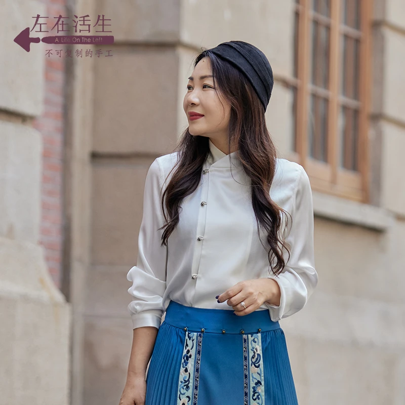 时装周同款-原创复古百搭秋冬白色长袖衬衫上衣女设计感1921118