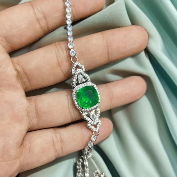 430-木佐色-祖母绿-精工合金培育手链